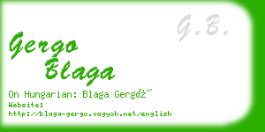 gergo blaga business card
